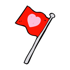 cartoon love heart flag