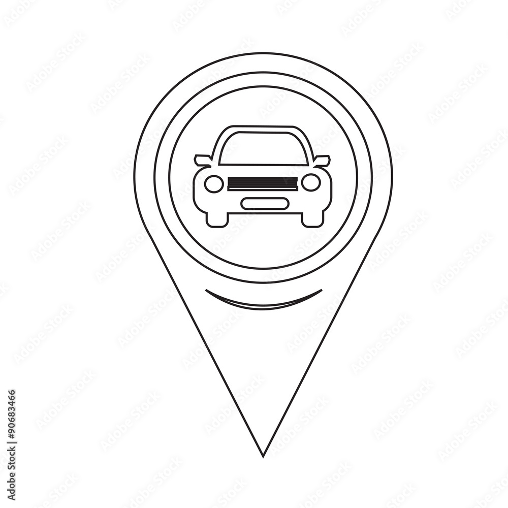 Poster map pointer car icon