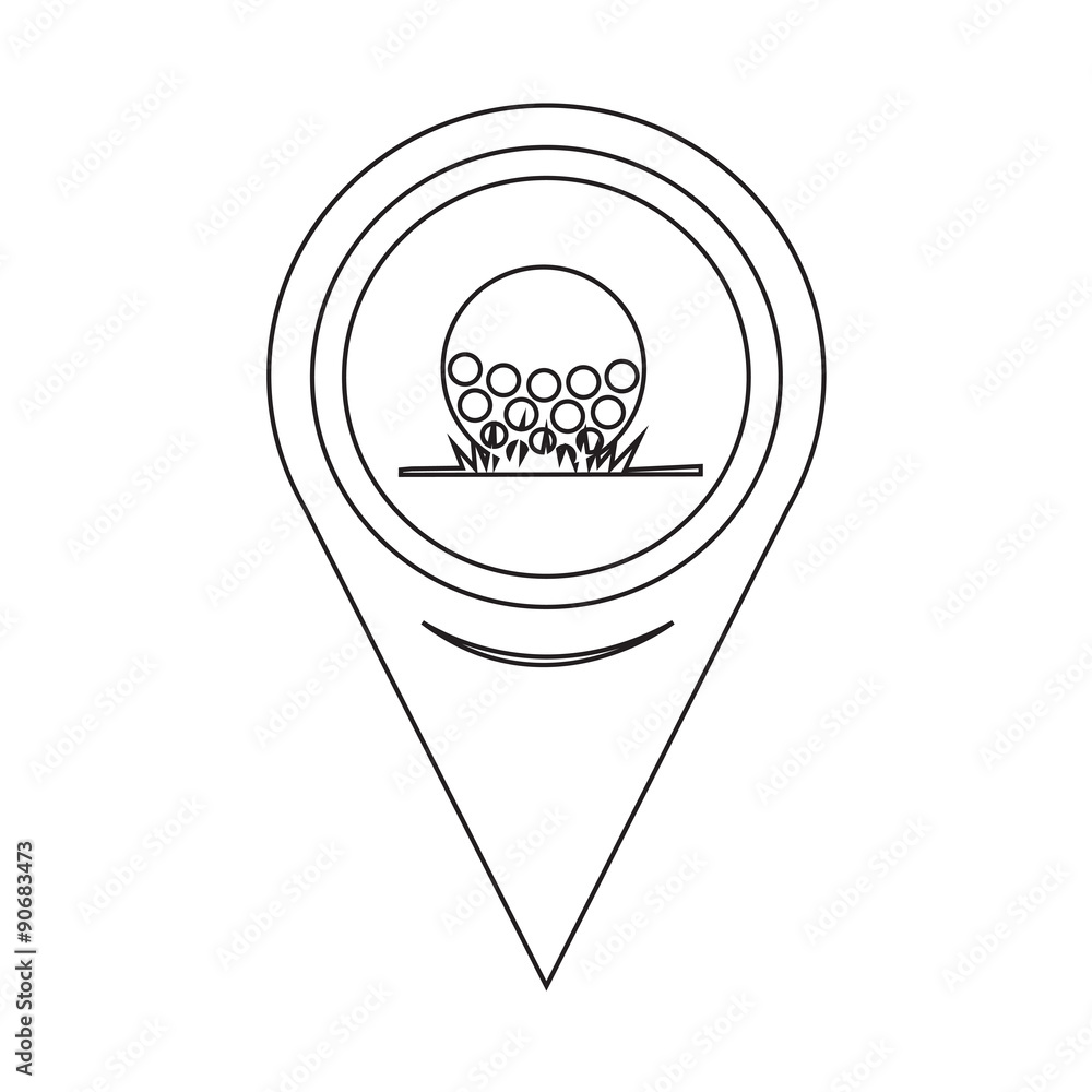 Poster map pointer golf icon