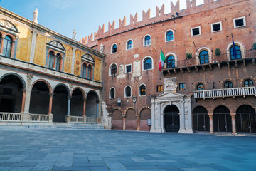 Naklejka premium Piazza dei Signori, also known as Piazza Dante, Verona, Italy. Verona - Piazza dei Signori