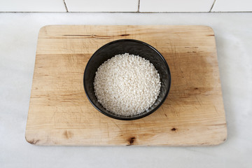 Bowl with raw rice