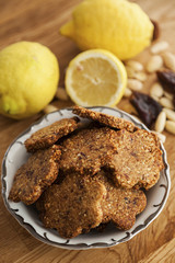 Gluten free ginger cookies with almonds and dates