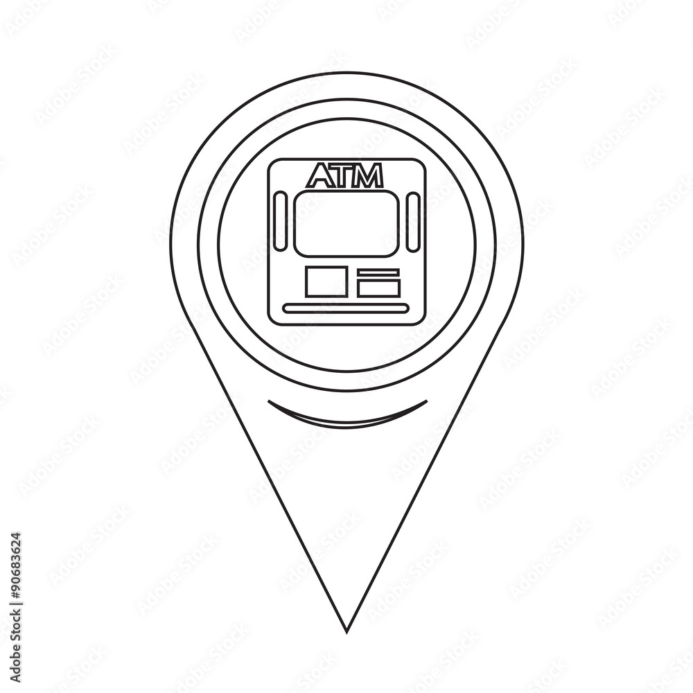 Poster map pointer atm icon