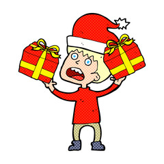 cartoon man ready for christmas