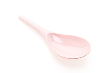 Plastic ladle spoon isolated on white background