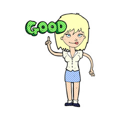 cartoon woman doing good