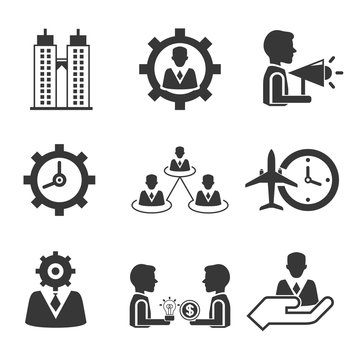 business management icons, meeting icons