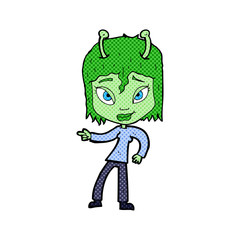 cartoon alien woman