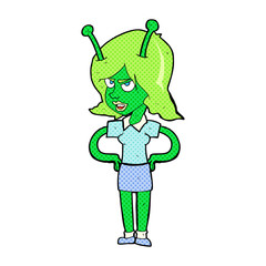 cartoon alien woman