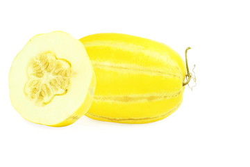 yellow melon or yellow korean melon in white background