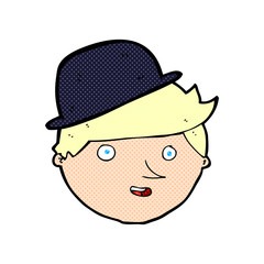 cartoon man wearing bowler hat