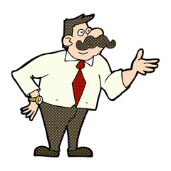 cartoon mustache man