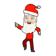 cartoon hipster santa claus