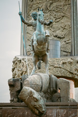 Monument George on Poklonnaya Hill in Victory Park on Poklonnaya