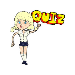 quiz sign cartoon