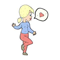 cartoon woman in love