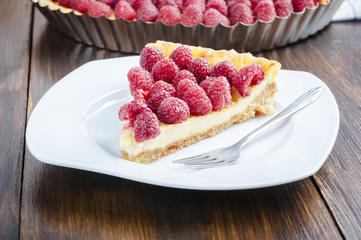 cake with raspberries