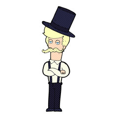 cartoon man wearing top hat