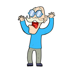 cartoon old man in glasses