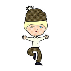 cartoon man wearing winter hat