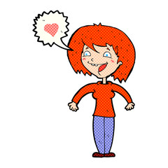 cartoon woman in love