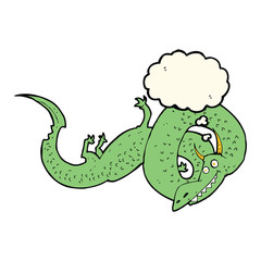 cartoon chinese dragon with thought bubble