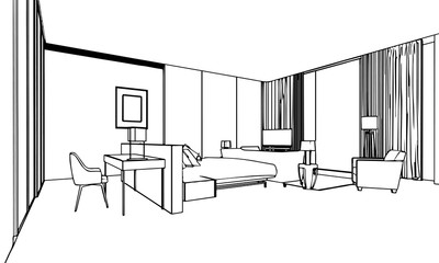 outline sketch of a interior