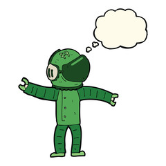 cartoon astronaut with thought bubble