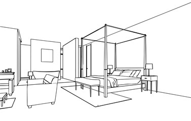 outline sketch of a interior