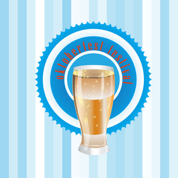 Oktoberfest poster with a glass of beer