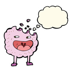 cookie cartoon character with thought bubble