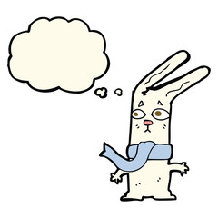 cartoon rabbit with thought bubble