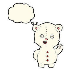 cute cartoon polar bear with thought bubble