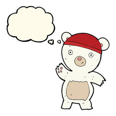 cute cartoon polar bear with thought bubble