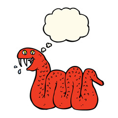 cartoon snake with thought bubble