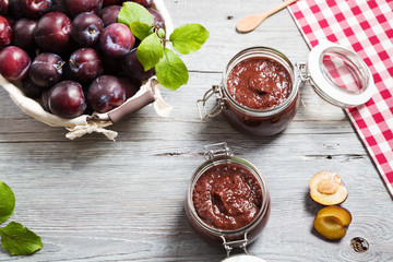 Homemade plum jam
