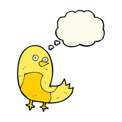 cartoon bird with thought bubble
