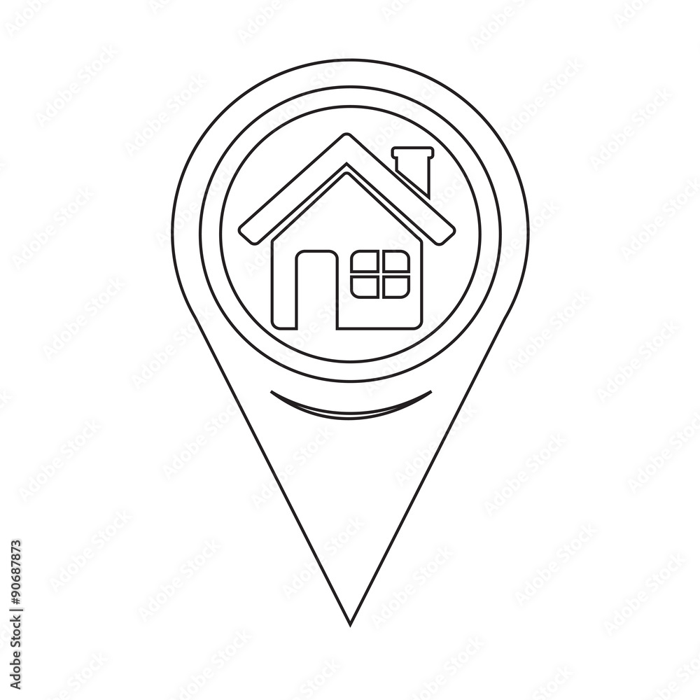 Poster map pointer home icon