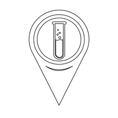 Map Pointer Lab Tube Icon