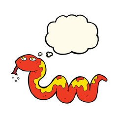 cartoon snake with thought bubble