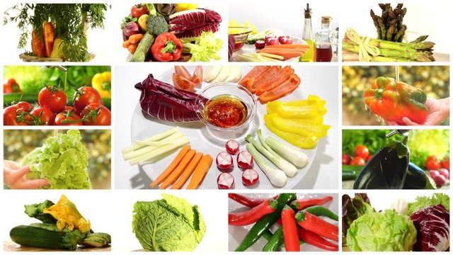 delicious vegetables collage