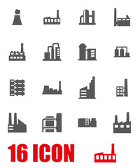 Vector grey factory icon set
