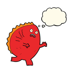 cartoon monster with thought bubble