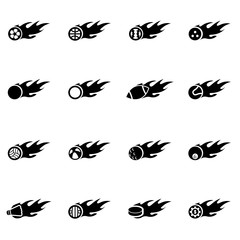 Fototapeta premium Vector black file sport balls icon set
