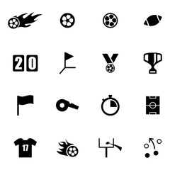 Vector black football icon set