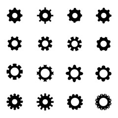 Vector black gear icon set