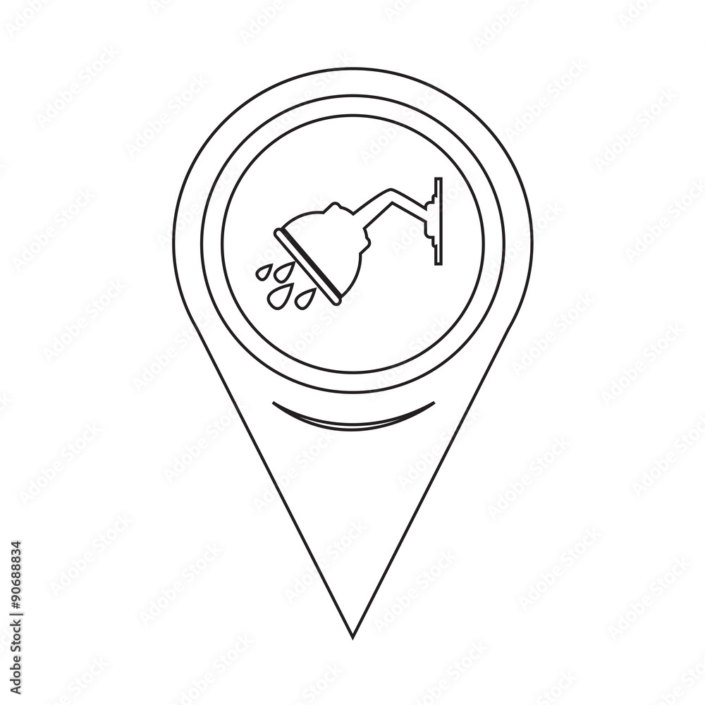 Poster map pointer shower icon