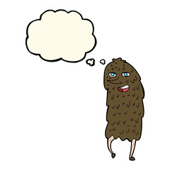 cartoon monster with thought bubble