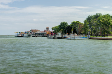 View of Burano island from Mazzorbo Island