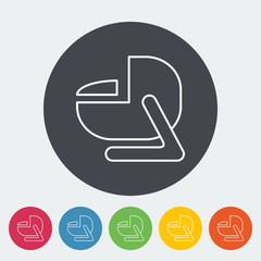 Child car seat flat icon.